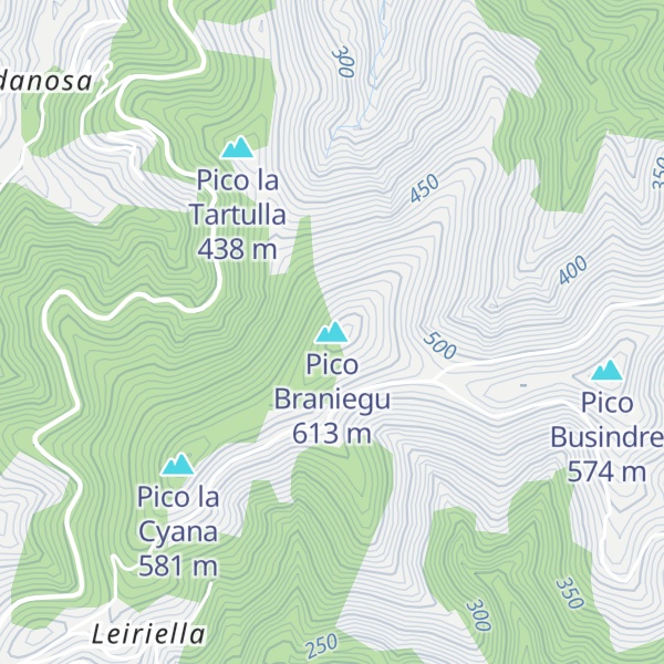 Map of Pico Braniegu