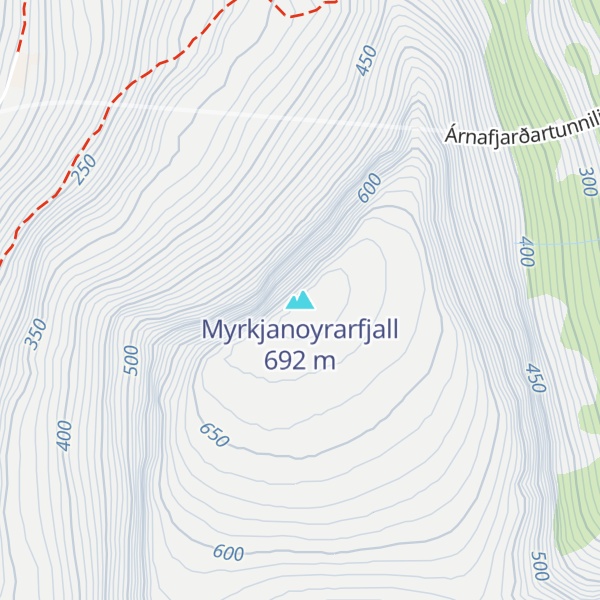 Map of Myrkjanoyrarfjall