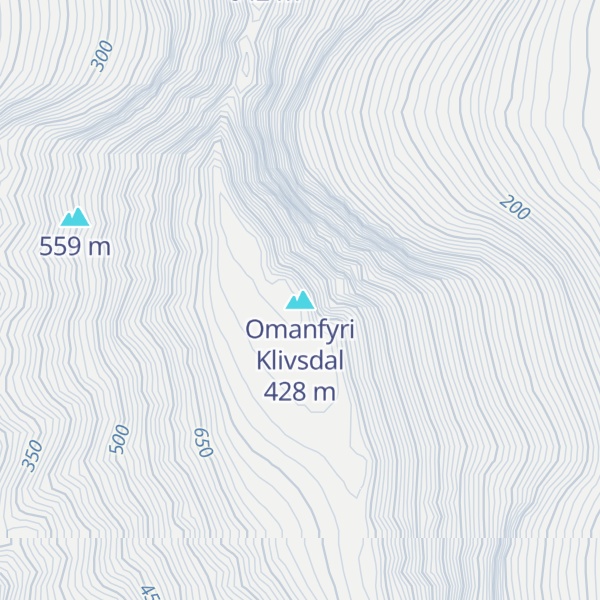 Map of Omanfyri Klivsdal