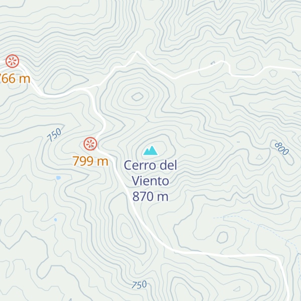 Map of Cerro del Viento