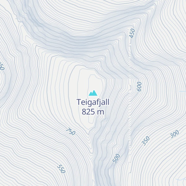 Map of Teigafjall