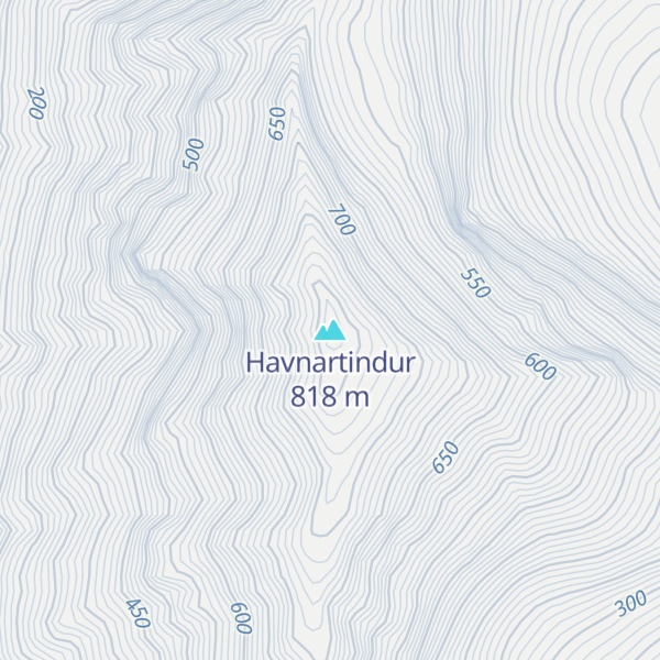 Map of Havnartindur