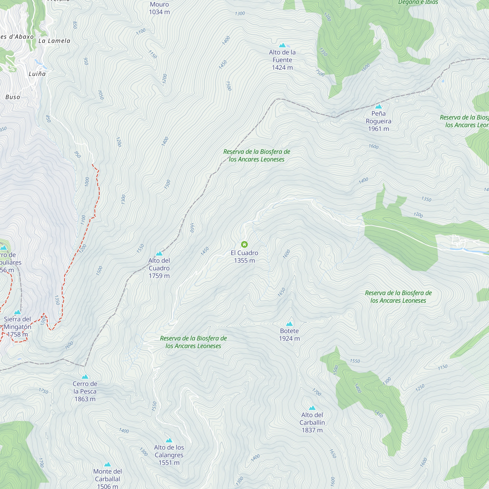 El Cuadro map