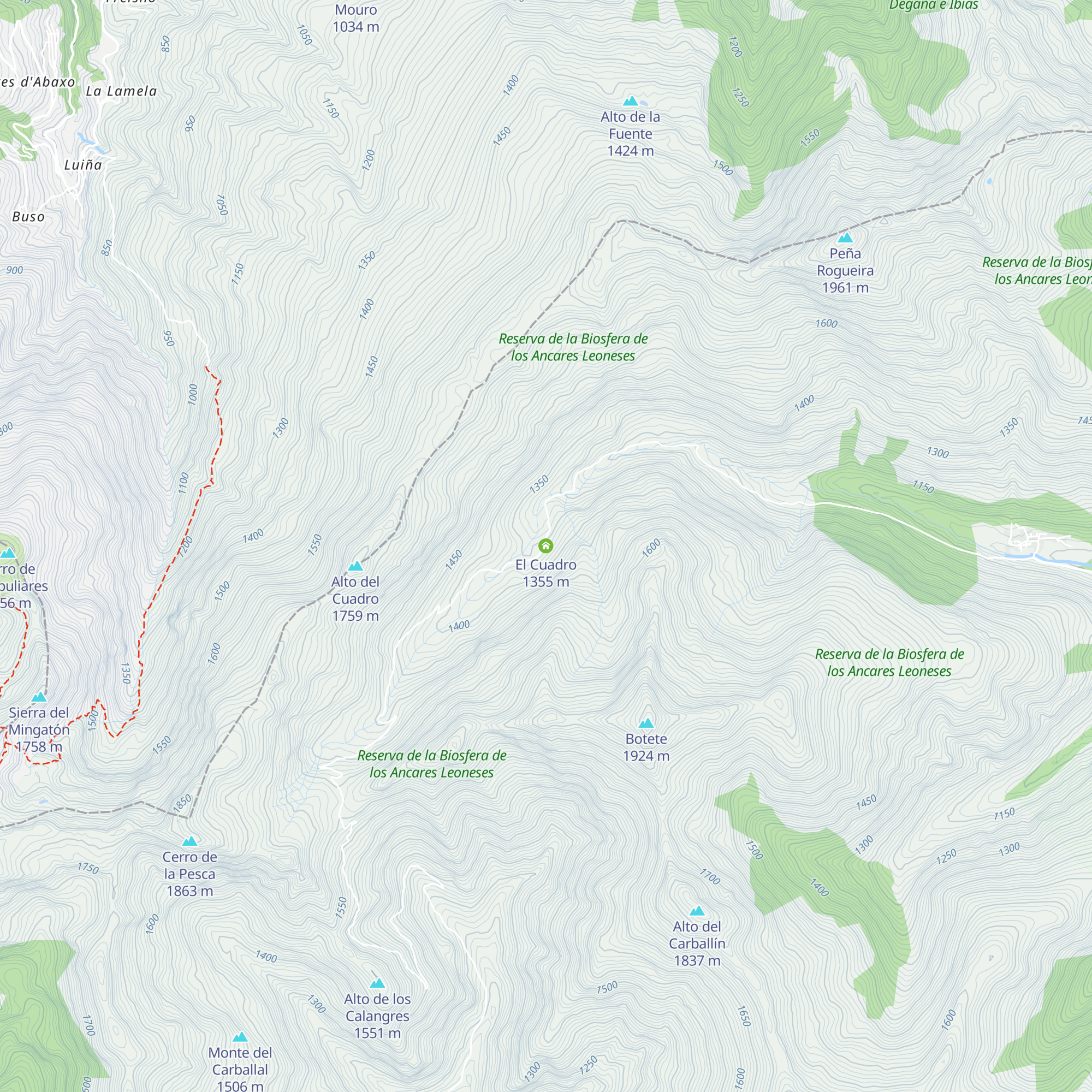 El Cuadro map