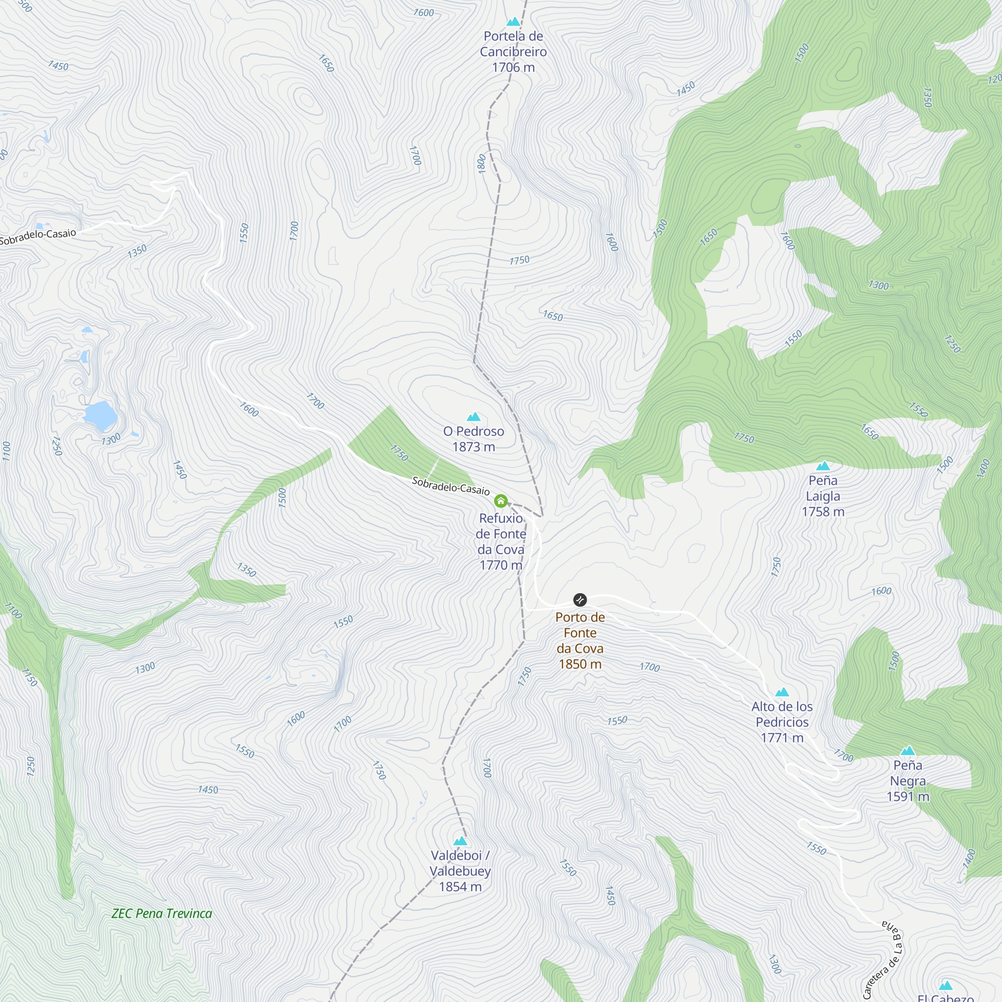 Refuxio de Fonte da Cova map