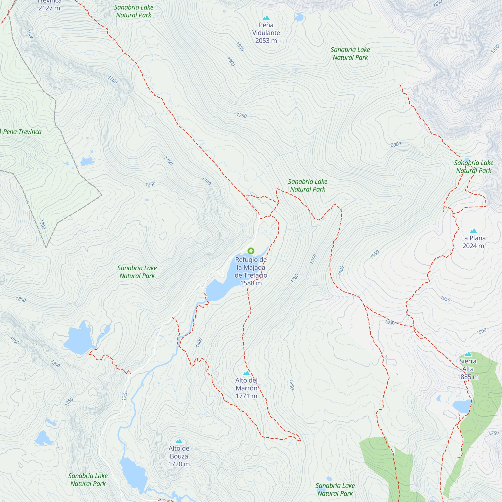 Refugio de la Majada de Trefacio map