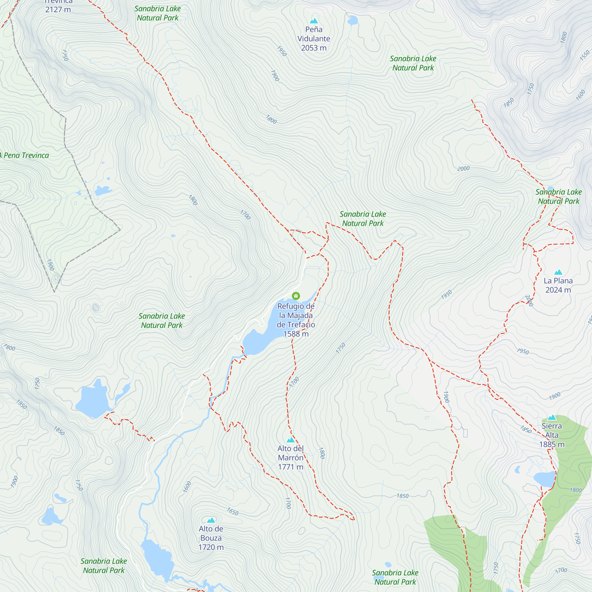 Refugio de la Majada de Trefacio map