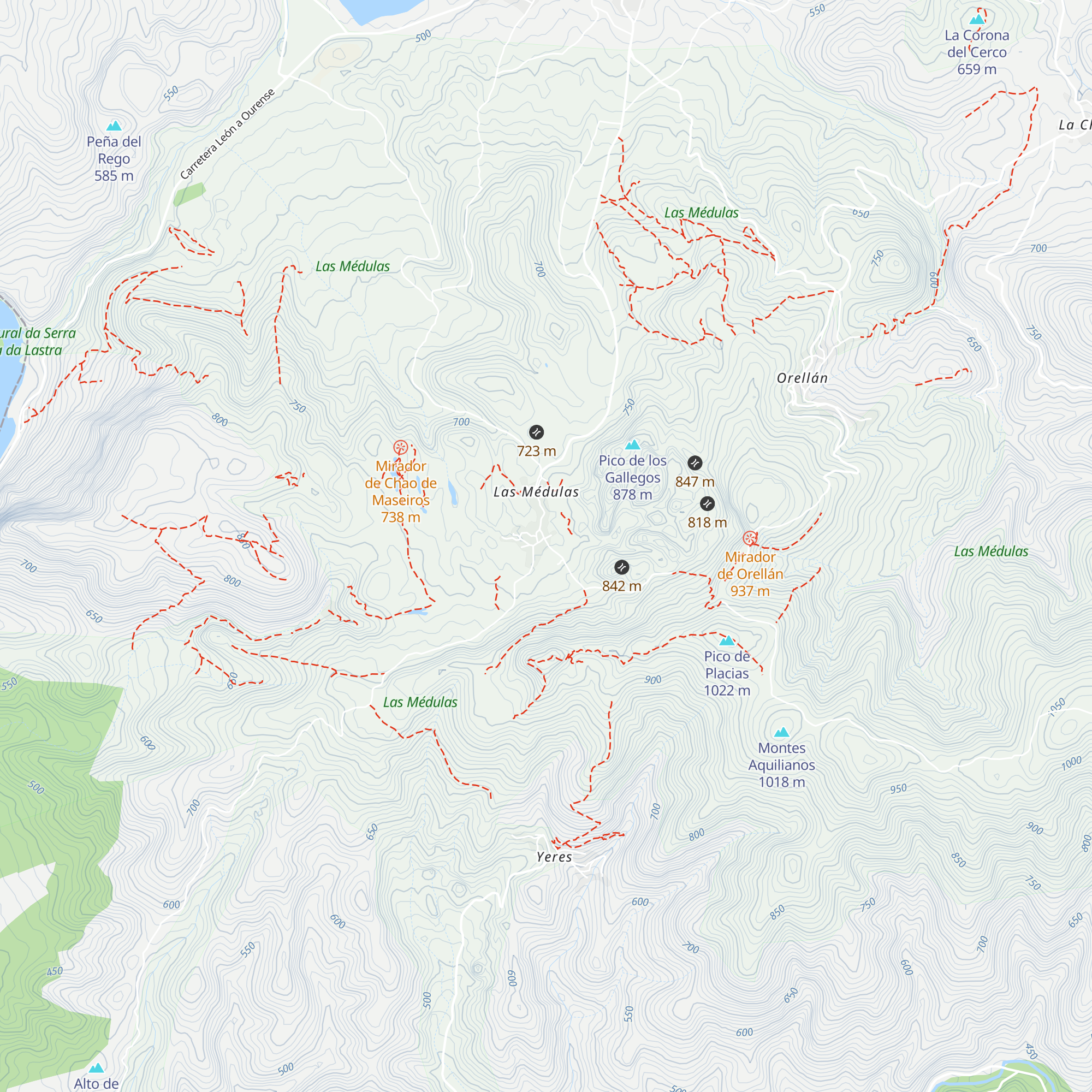 Centro de recepción de visitantes de Las Médulas map