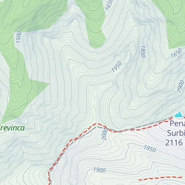 Map of Pena Trevinca Norte