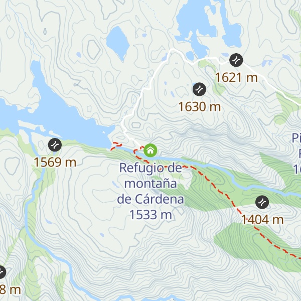 Map of Refugio de montaña de Cárdena