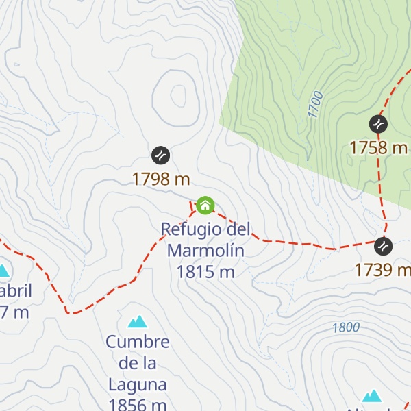 Map of Refugio del Marmolín