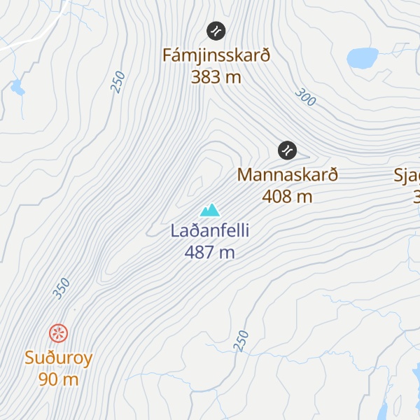 Map of Laðanfelli