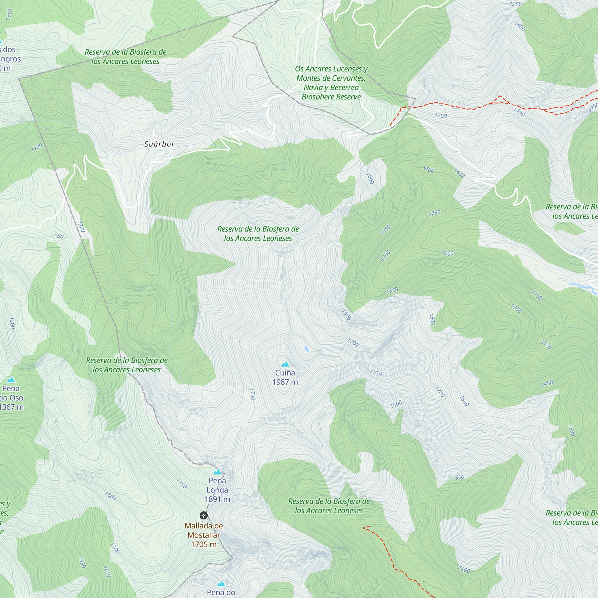 Refugio de Cuíña map