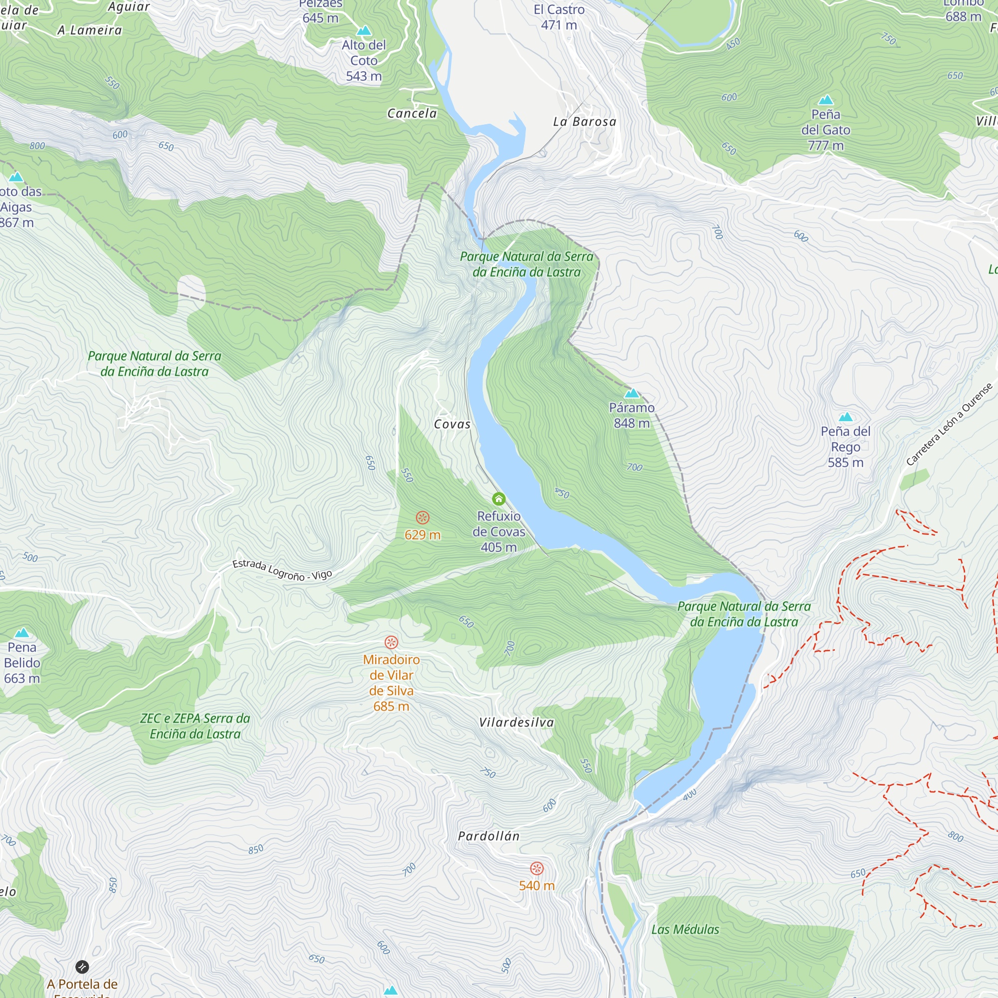 Refuxio de Covas map
