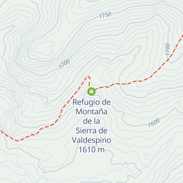 Map of Refugio de Montaña de la Sierra de Valdespino