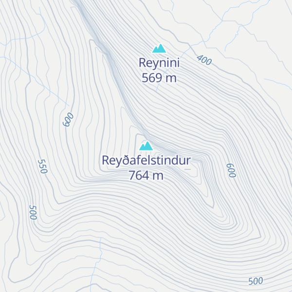 Map of Reyðafelstindur