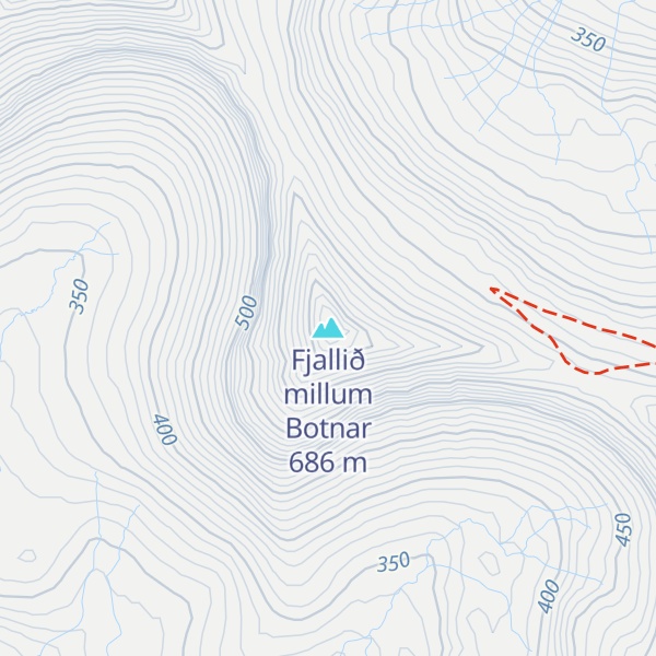 Map of Fjallið millum Botnar