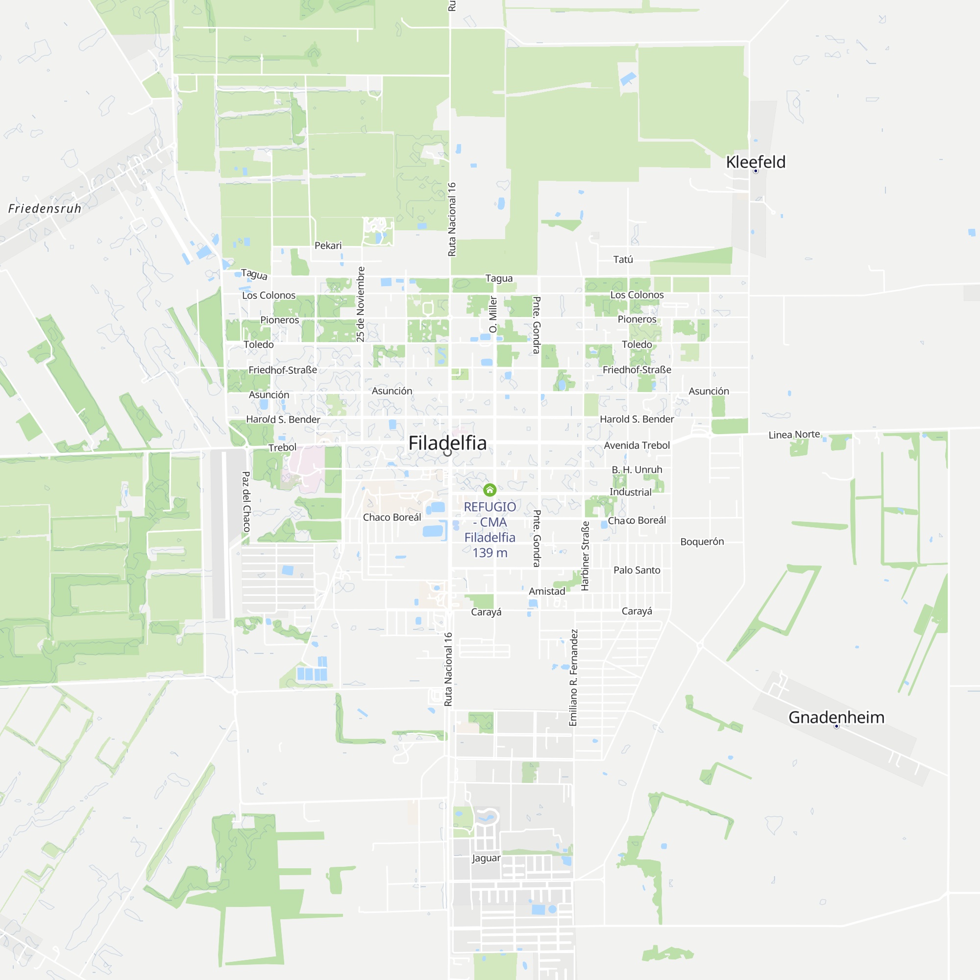REFUGIO - CMA Filadelfia map