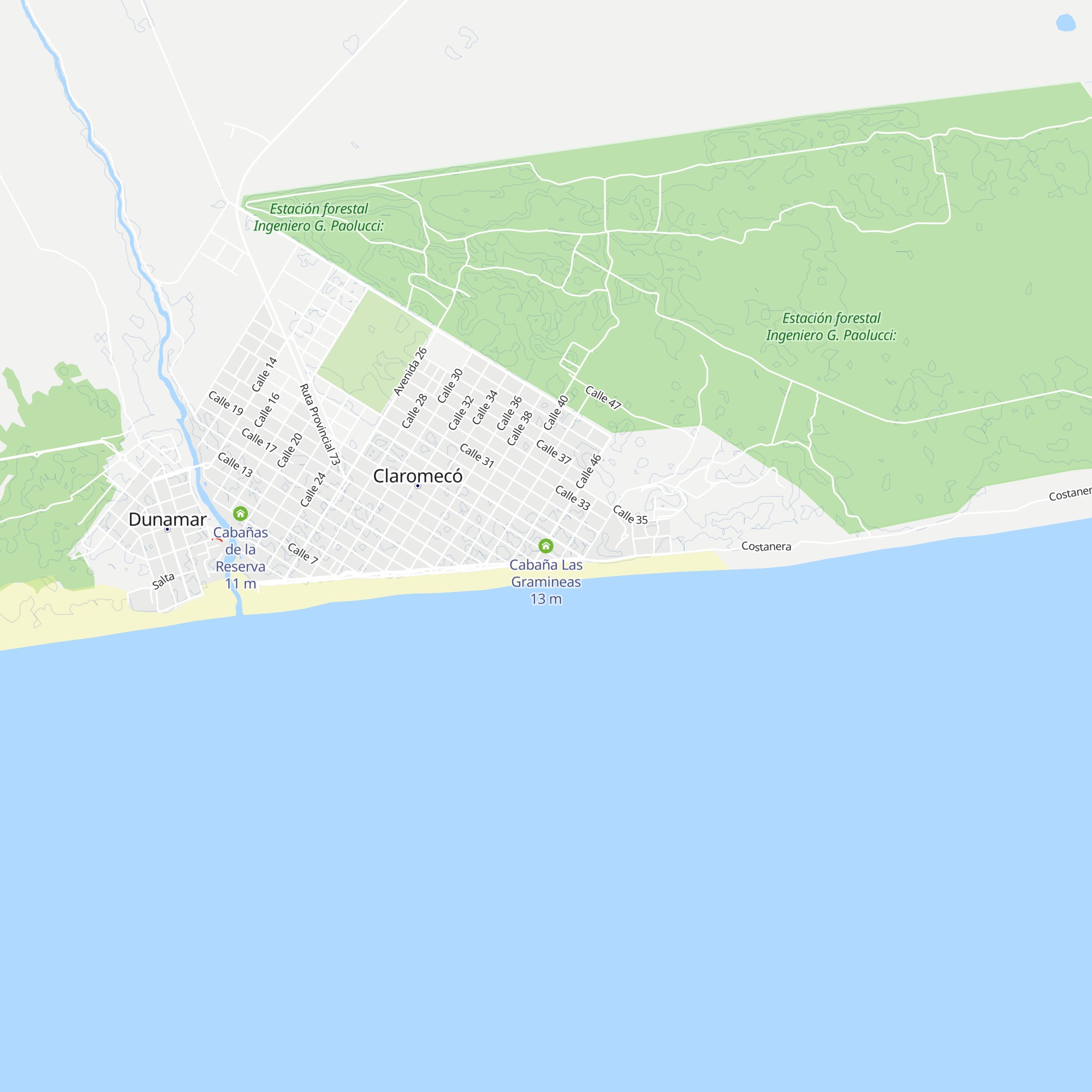 Cabaña Las Gramineas map
