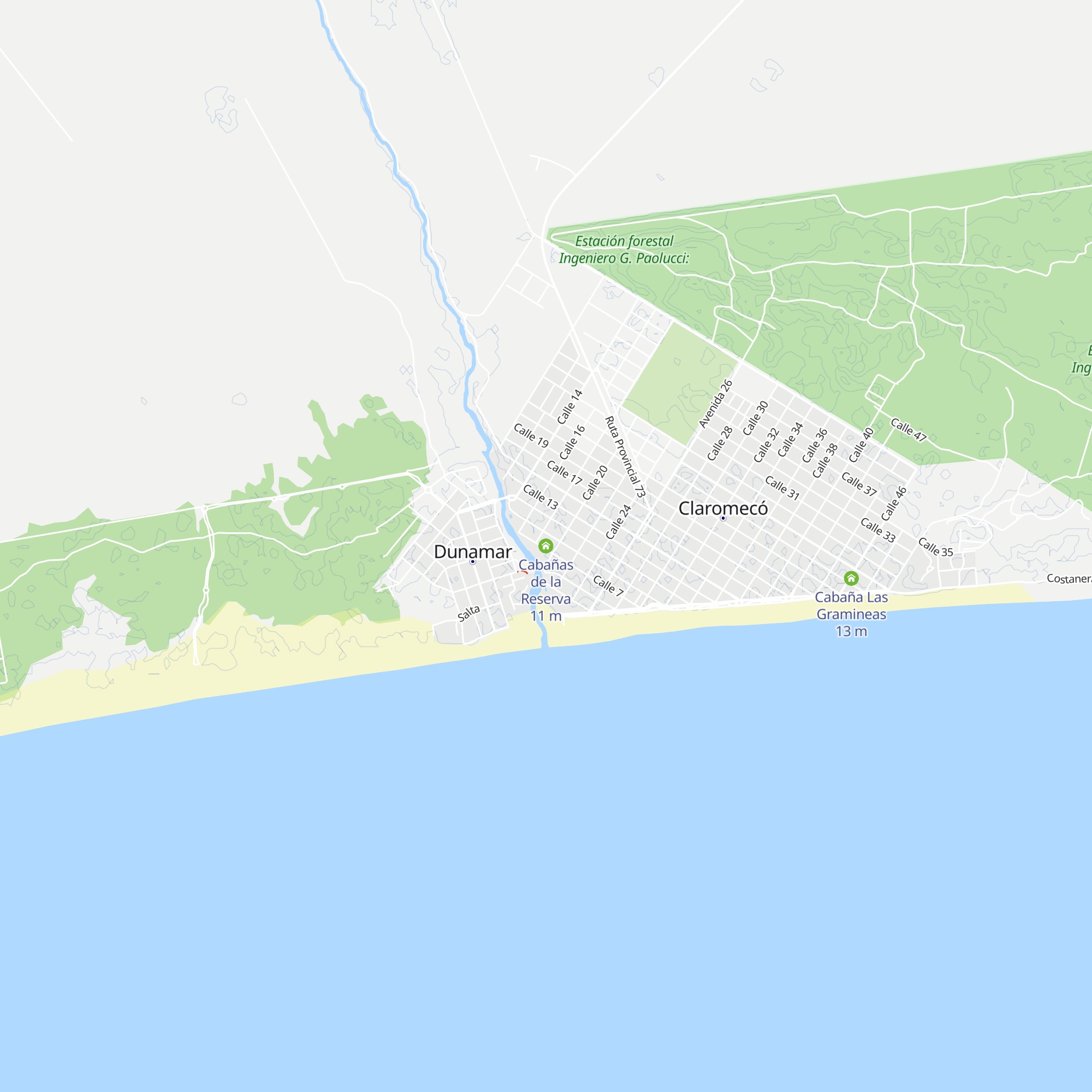 Cabañas de la Reserva map