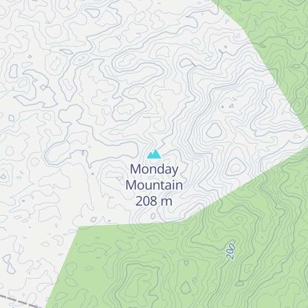 Map of Monday Mountain