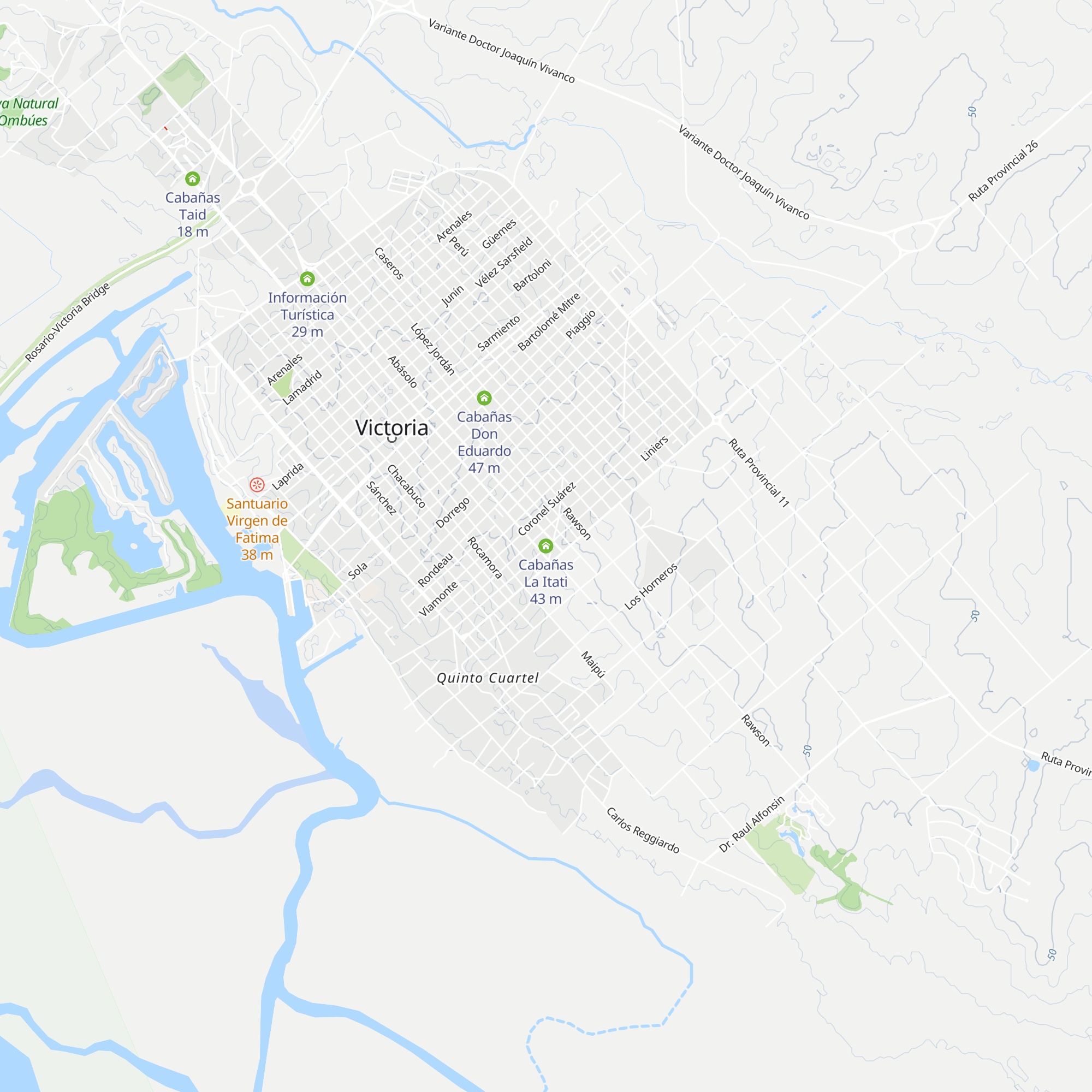 Cabañas La Itati map