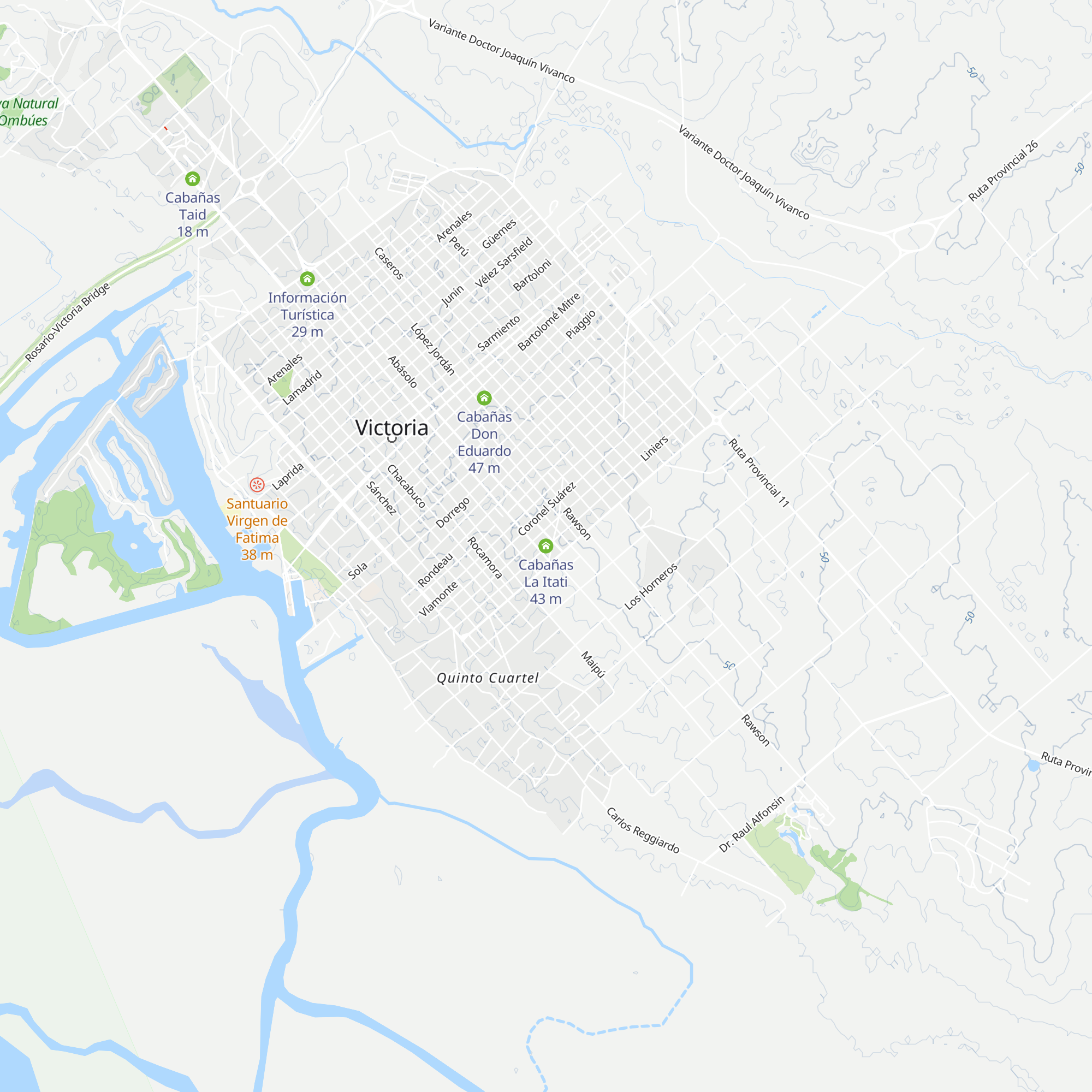 Cabañas La Itati map