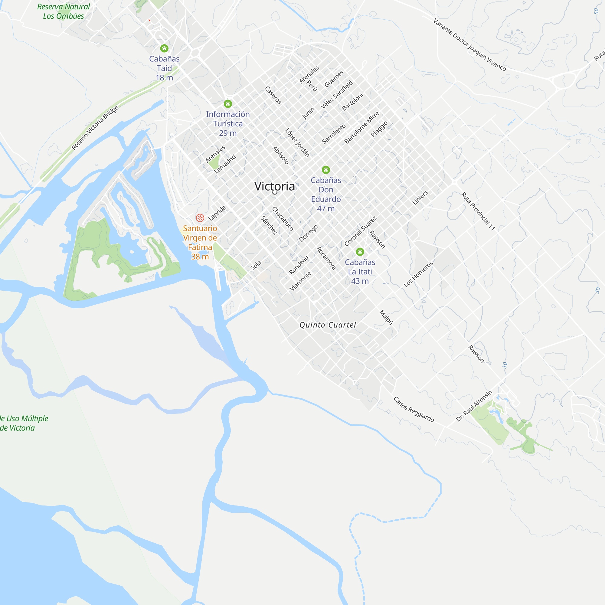 Cabañas Los Azahares map
