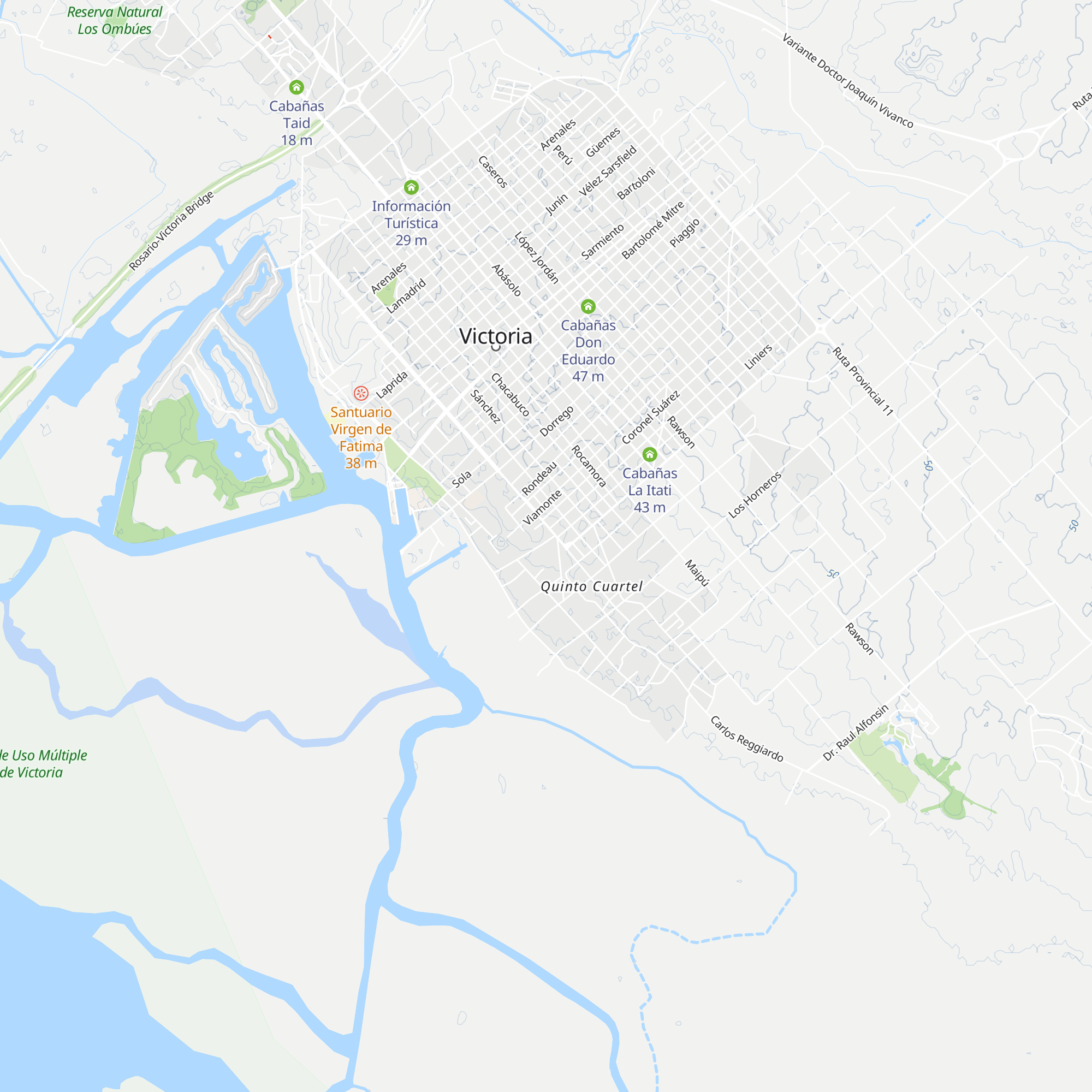 Cabañas Los Azahares map