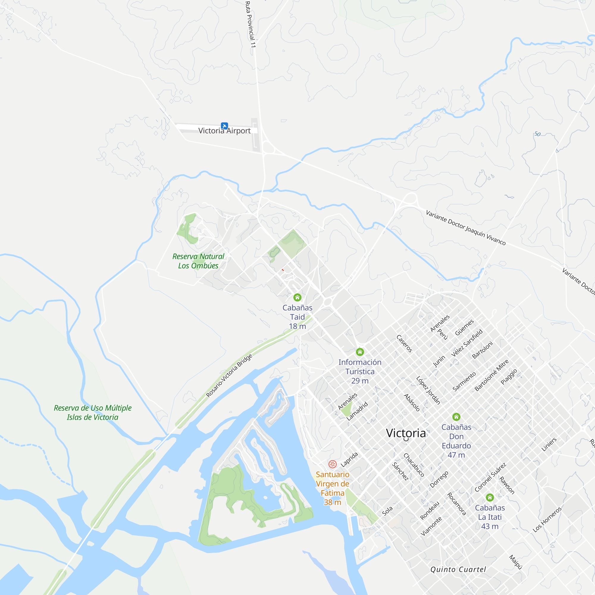 Cabañas Taid map