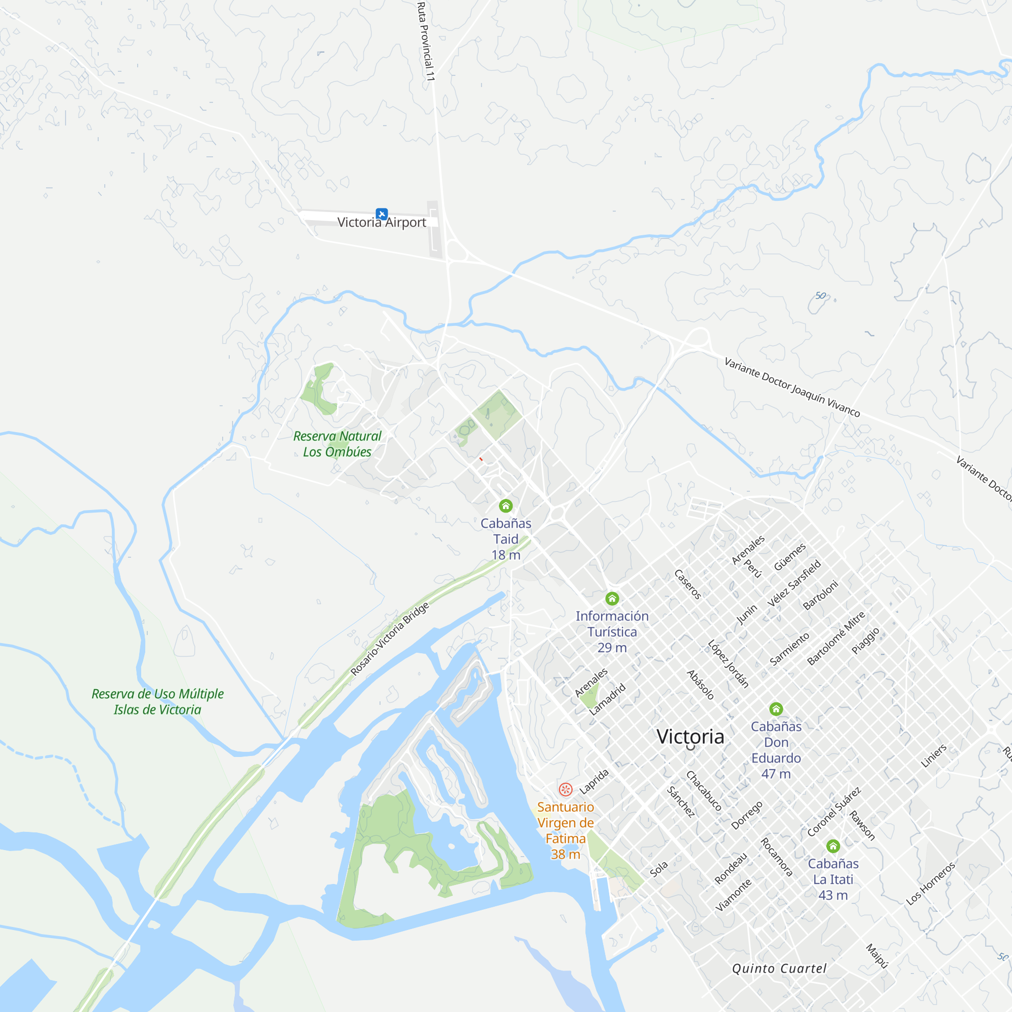 Cabañas Taid map