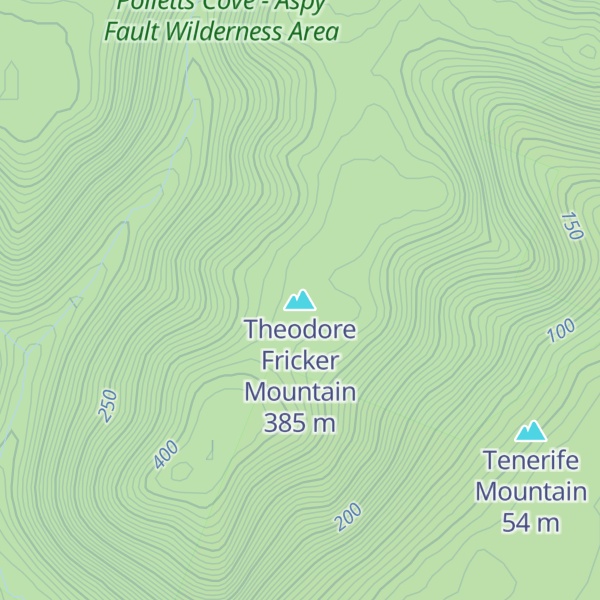 Map of Theodore Fricker Mountain