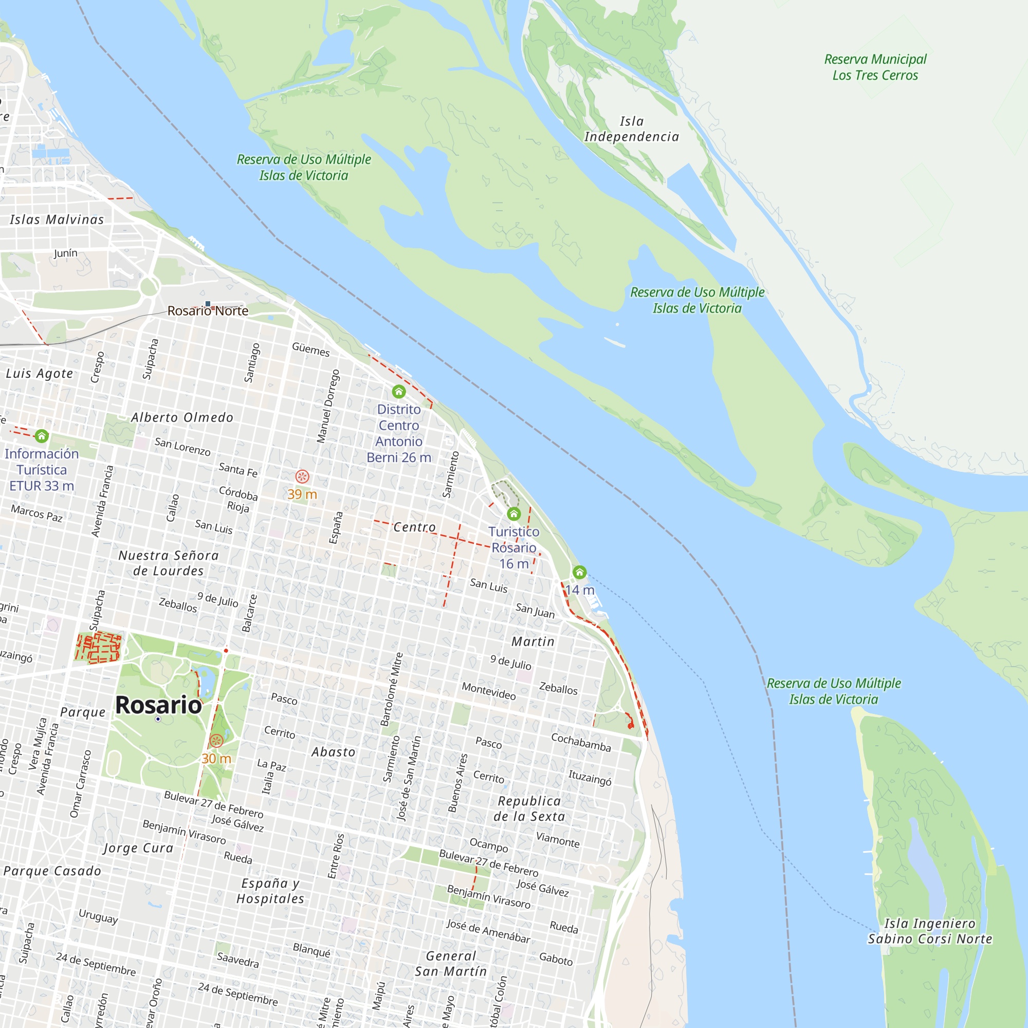 Turistico Rosario map