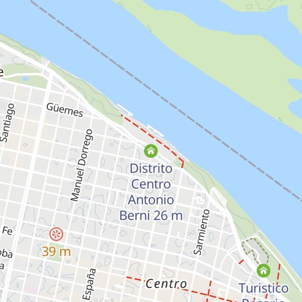 Map of Distrito Centro Antonio Berni
