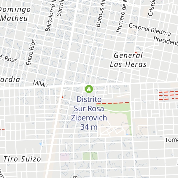 Map of Distrito Sur Rosa Ziperovich