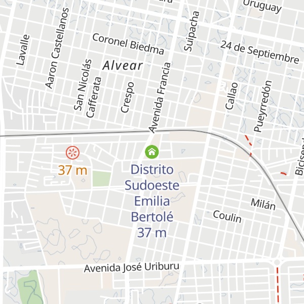 Map of Distrito Sudoeste Emilia Bertolé