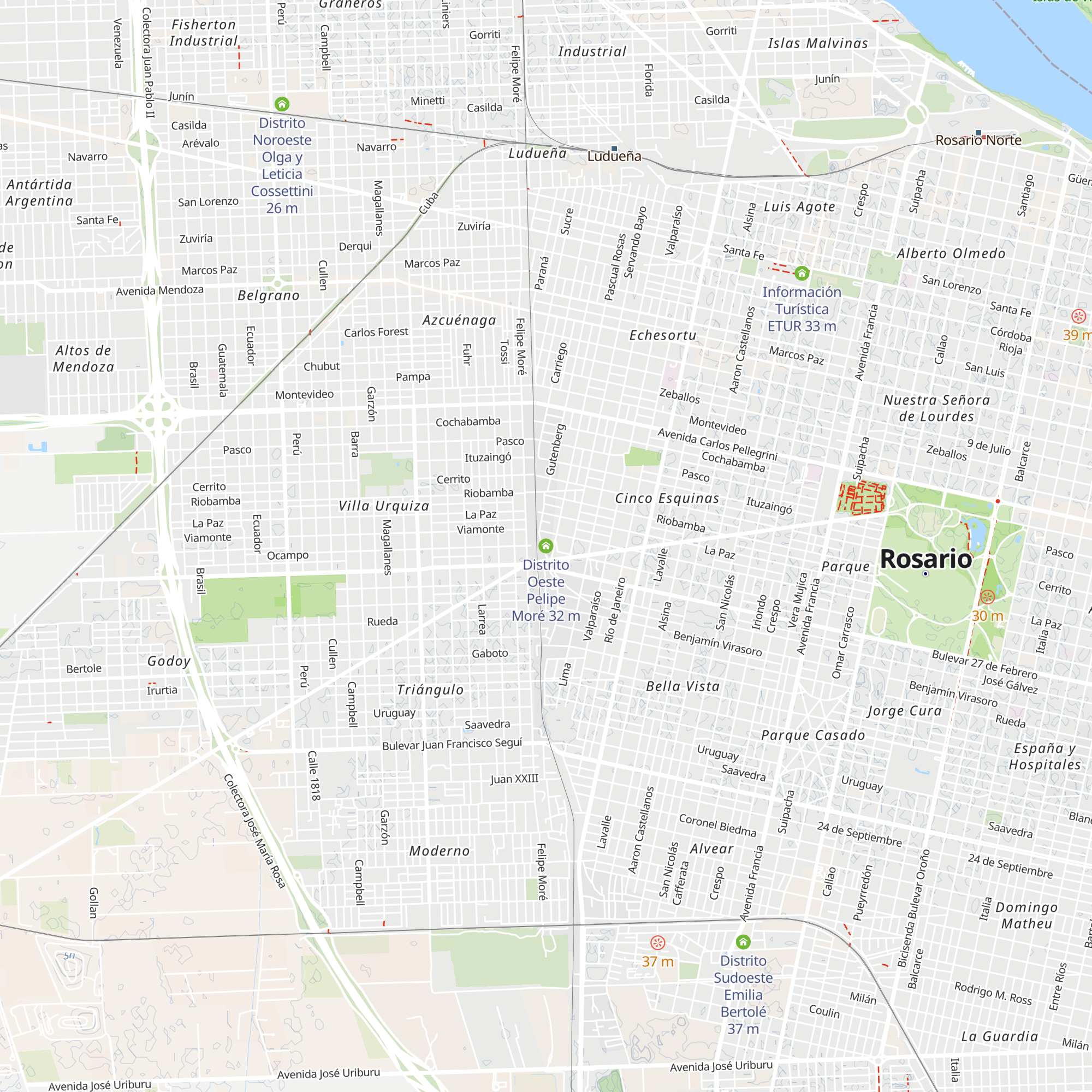 Distrito Oeste Pelipe Moré map