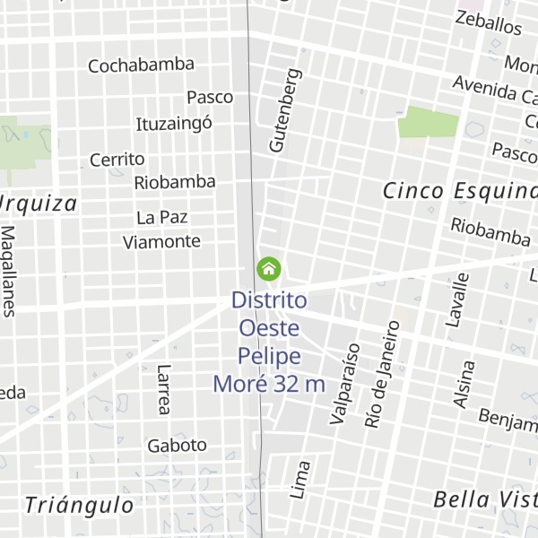 Map of Distrito Oeste Pelipe Moré