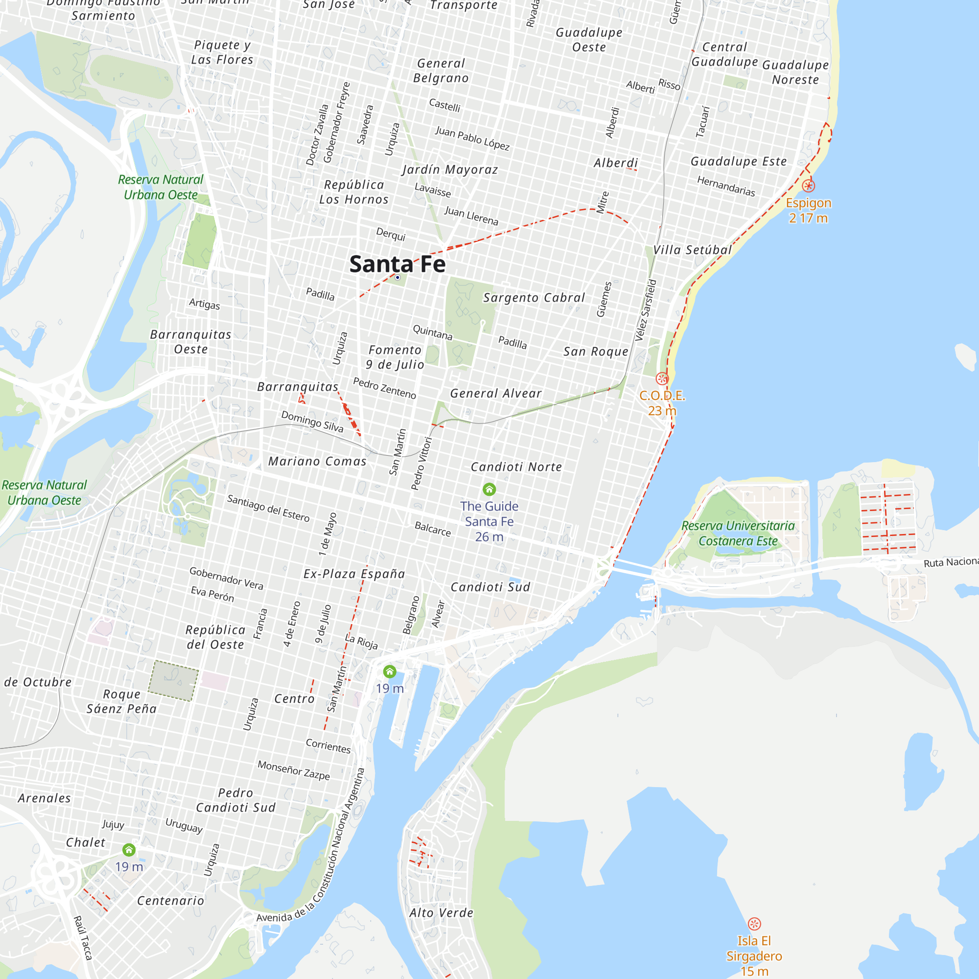 The Guide Santa Fe map