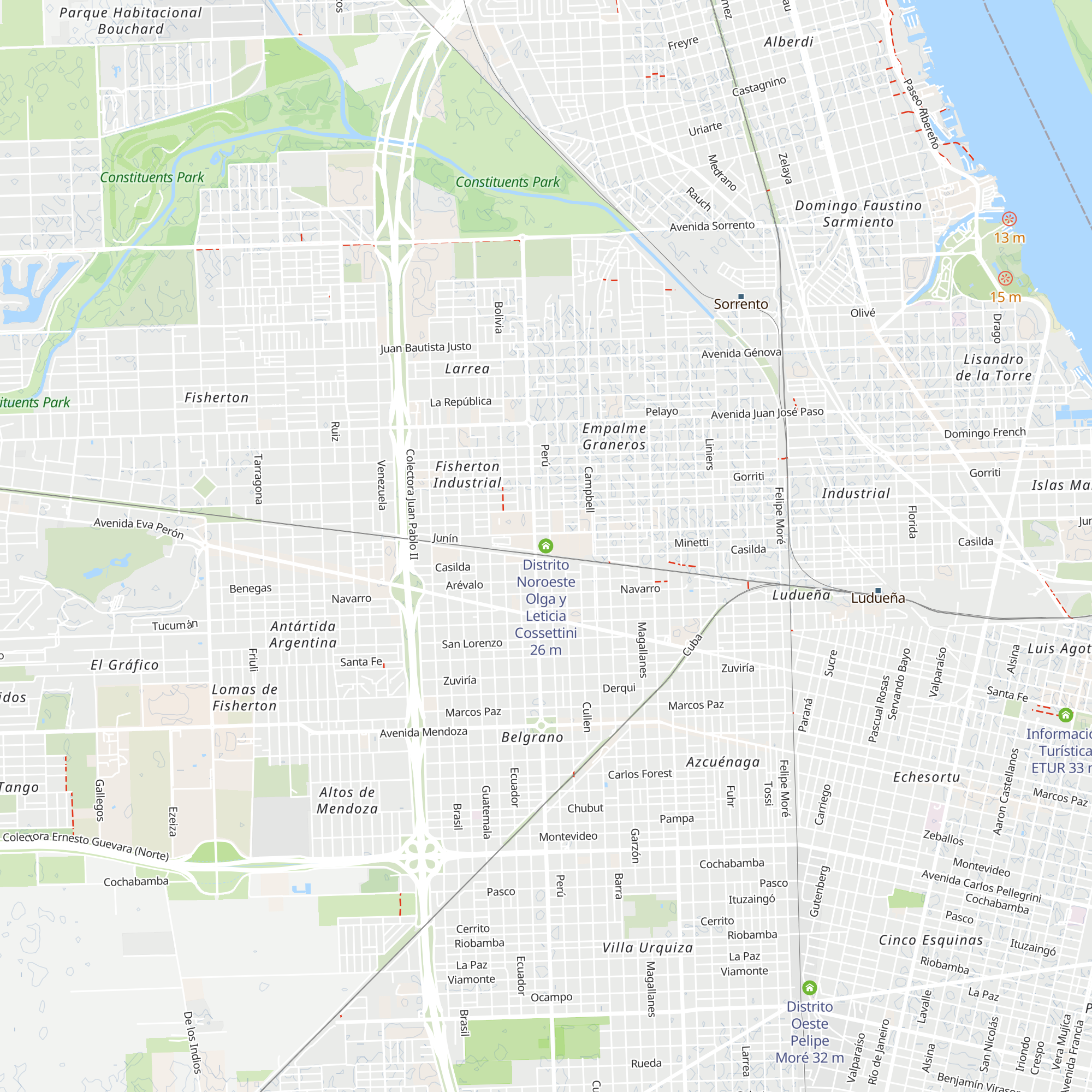 Distrito Noroeste Olga y Leticia Cossettini map