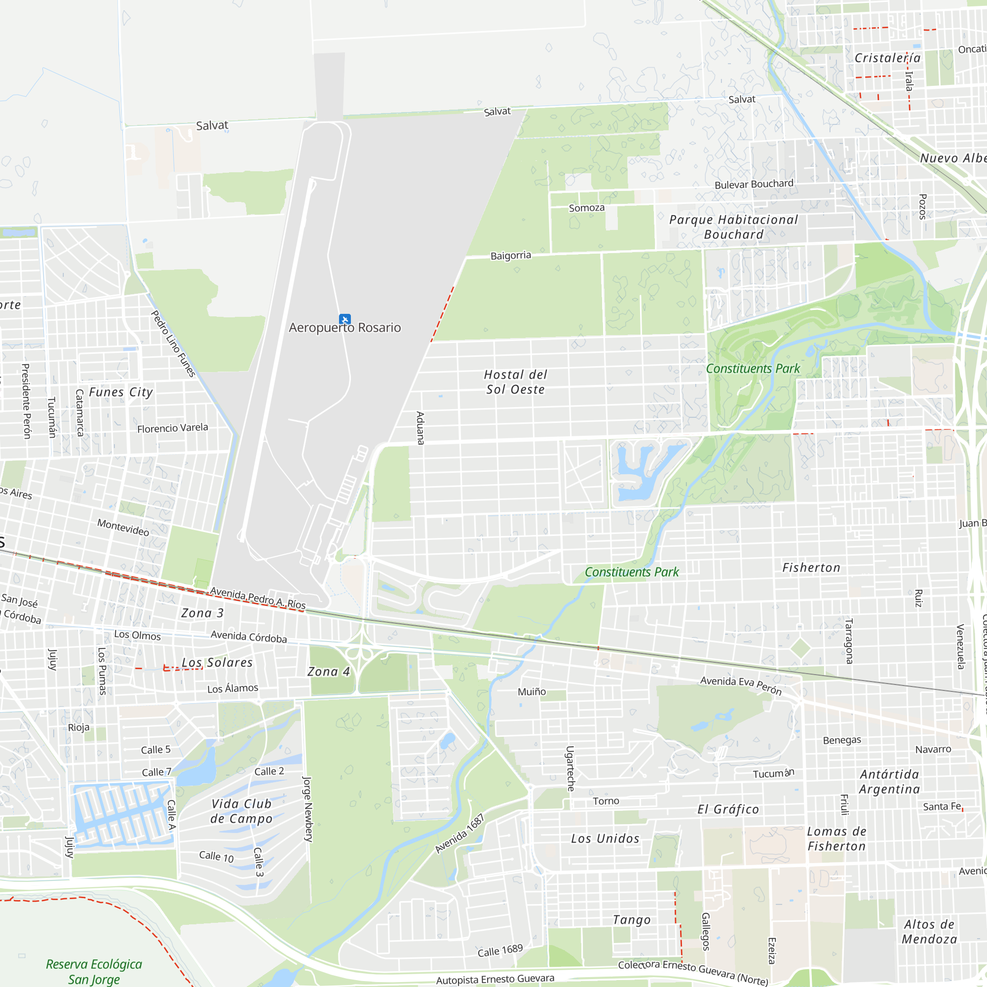 Cabañas Rosario Fisherton map