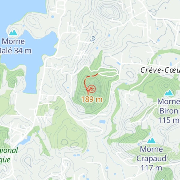 Map of Piton Crève-Cœur