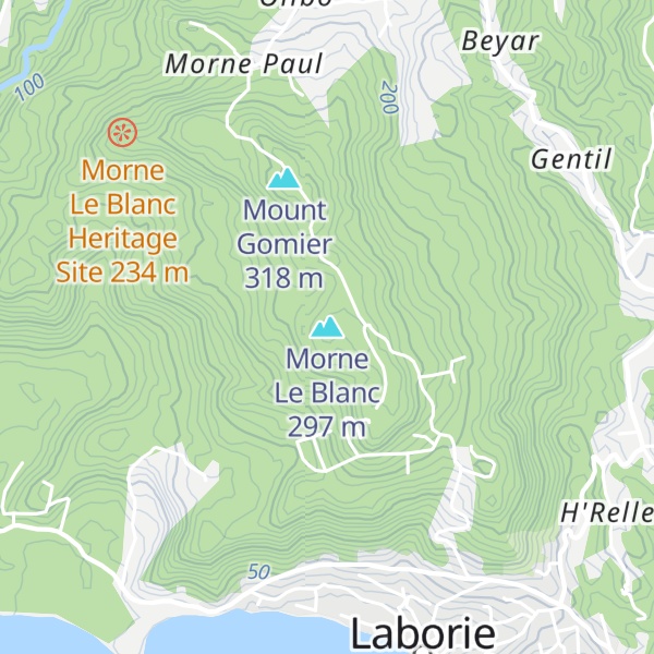Map of Morne Le Blanc