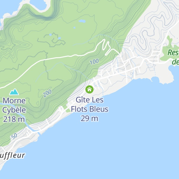 Map of Gîte Les Flots Bleus