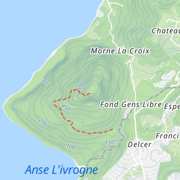 Map of Gros Piton