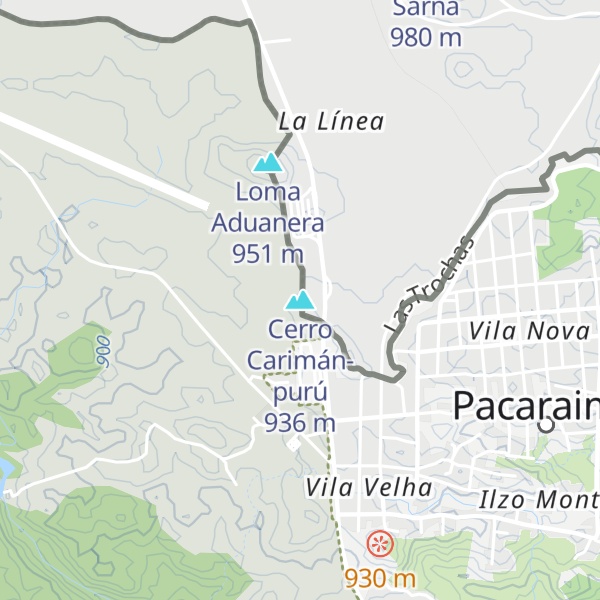 Map of Cerro Carimán-purú