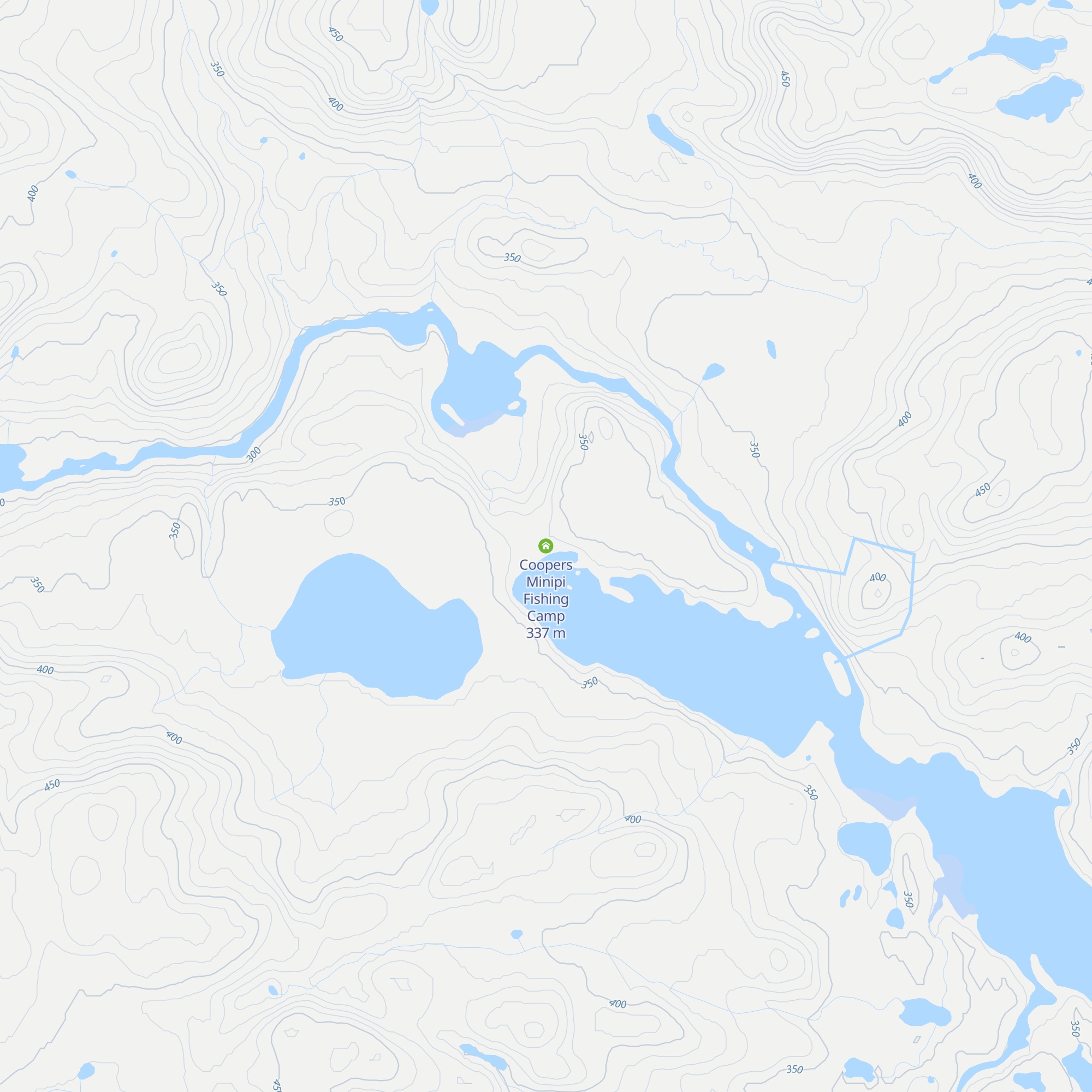 Coopers Minipi Fishing Camp map