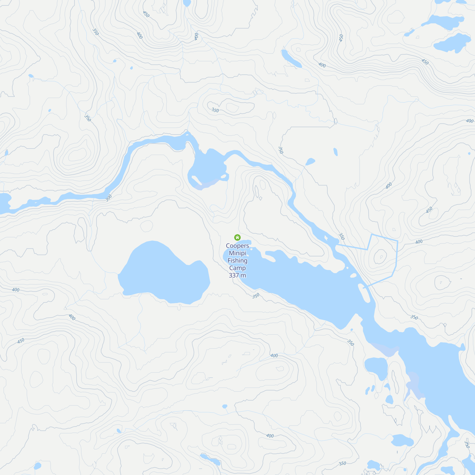 Coopers Minipi Fishing Camp map