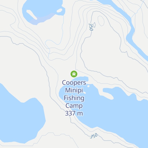 Map of Coopers Minipi Fishing Camp