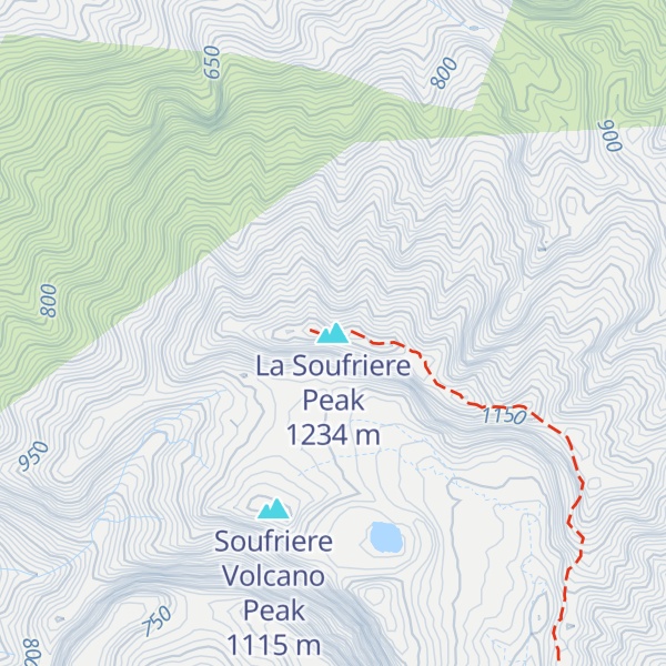 Map of La Soufriere Peak